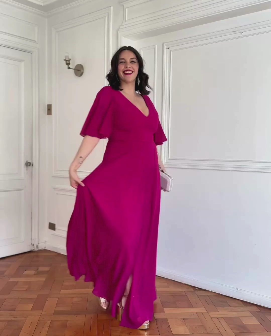 Vestido Largo de Fiesta Cristina Magenta