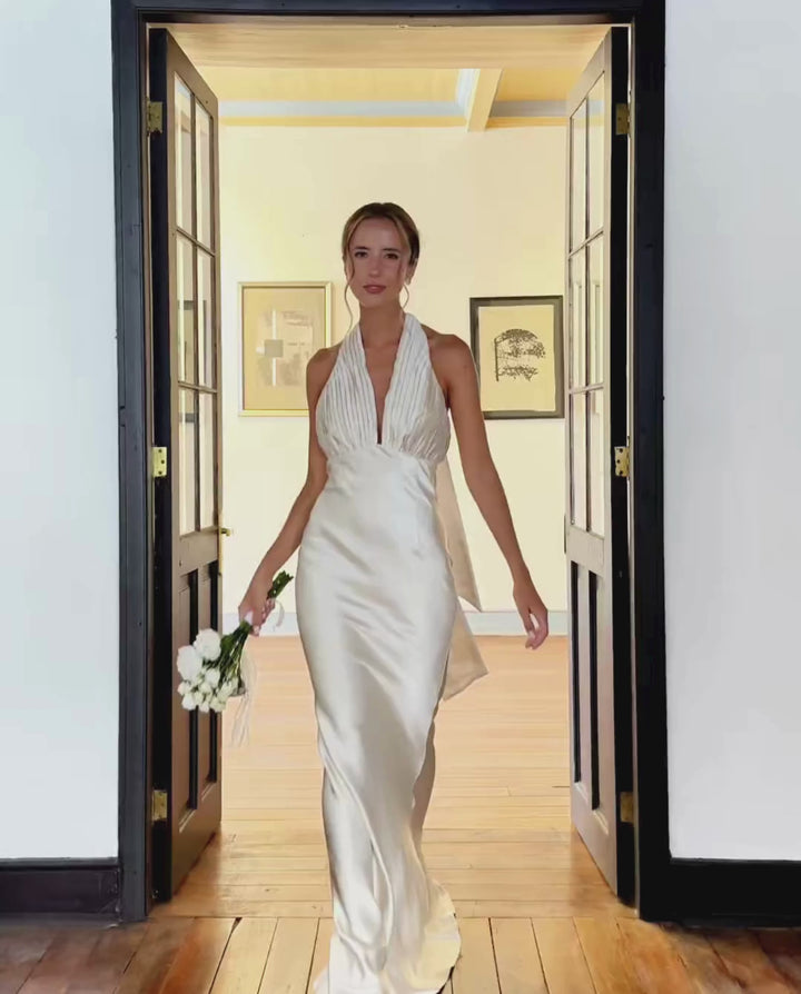 Vestido Largo de Novia Maria Fernanda Crema