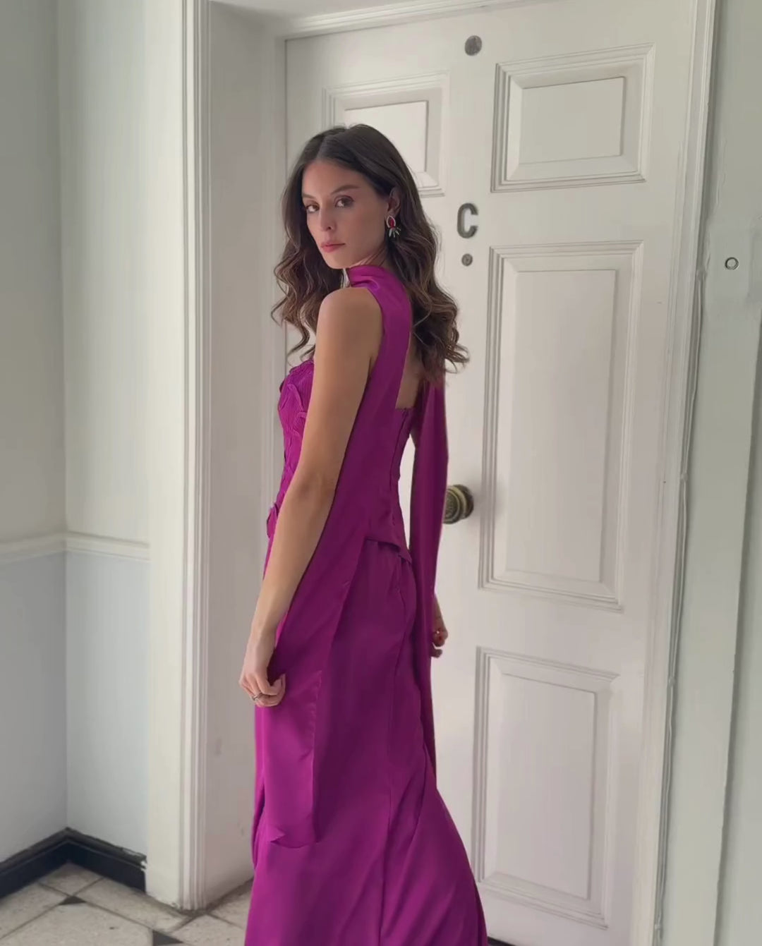 Vestido Largo de Fiesta Violeta Magenta