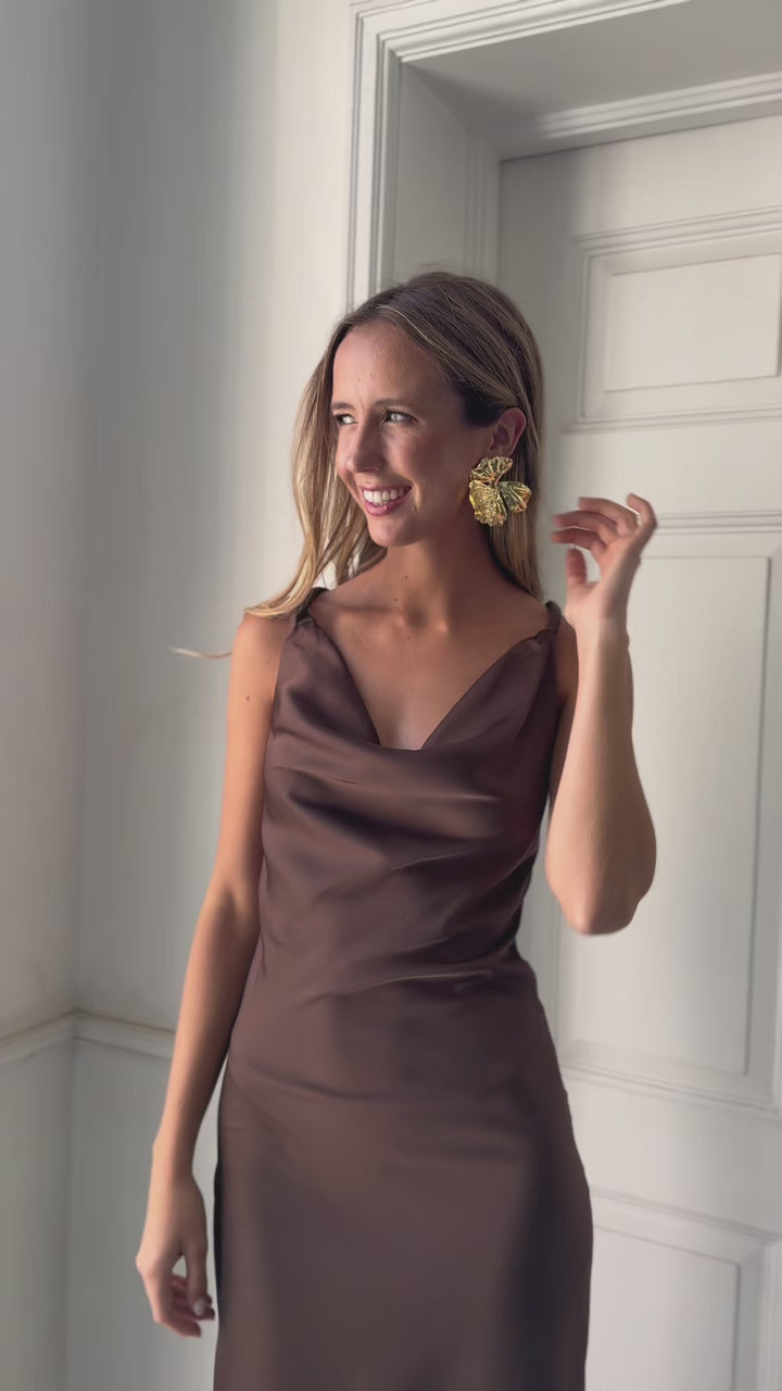 Vestido Largo de Fiesta Montserrat Chocolate