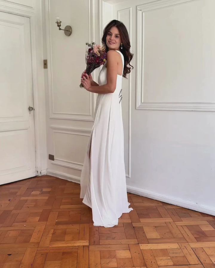 Vestido Largo de Novia Elisa Halter Ivory