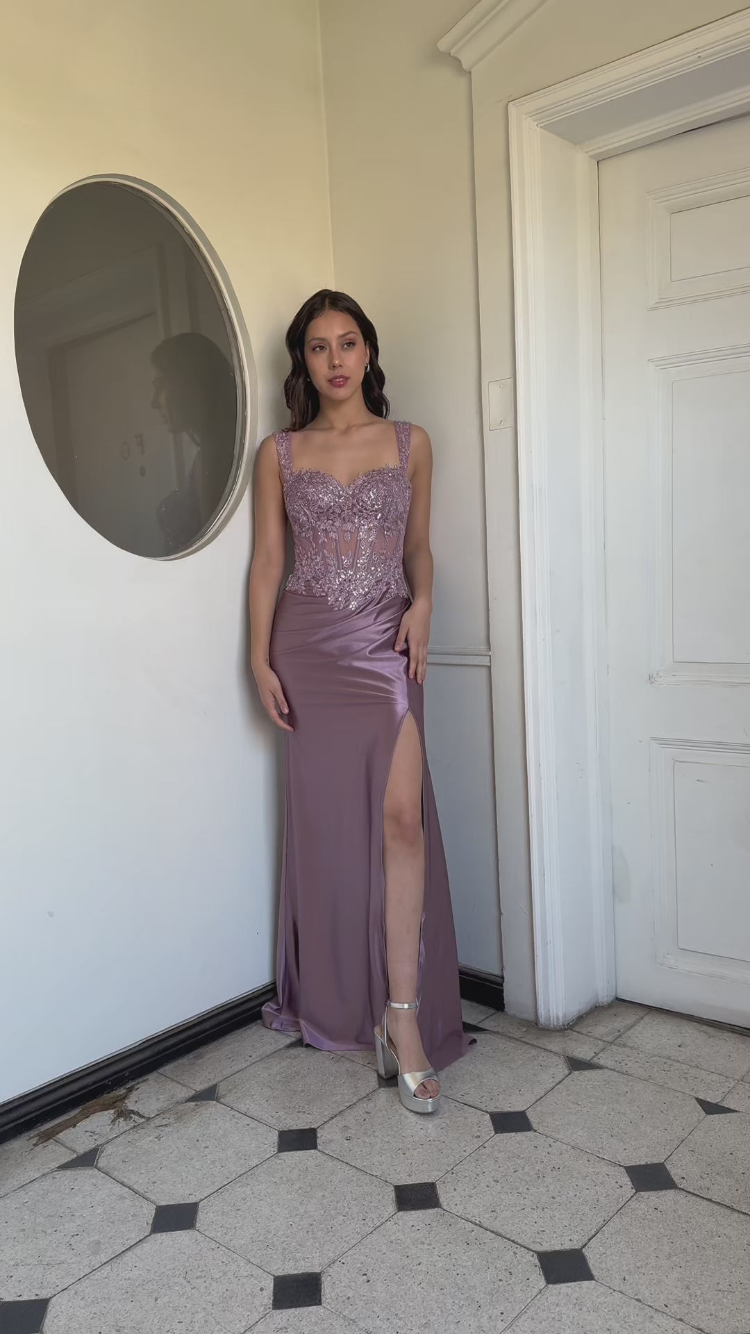 Vestido Largo de Fiesta Vigo Lila