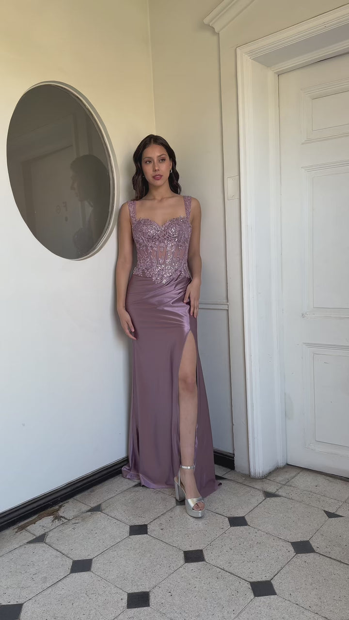 Vestido Largo de Fiesta Vigo Lila
