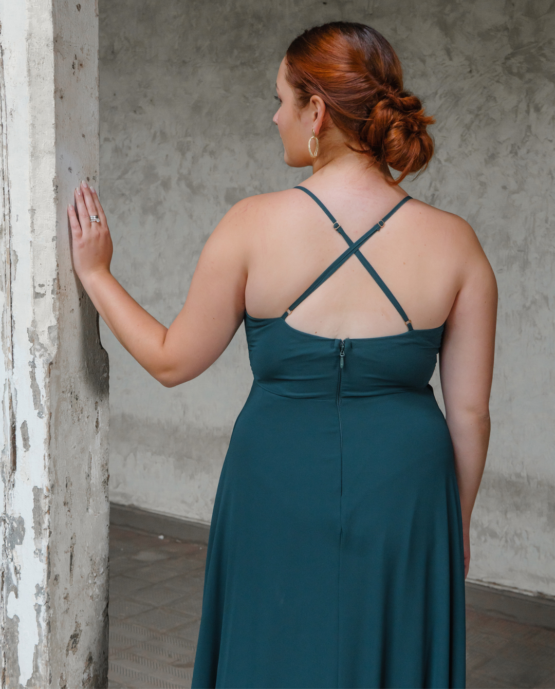 MAIRA DARK GREEN LONG DRESS