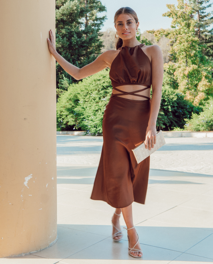 Midi Vestido Mera Cognac