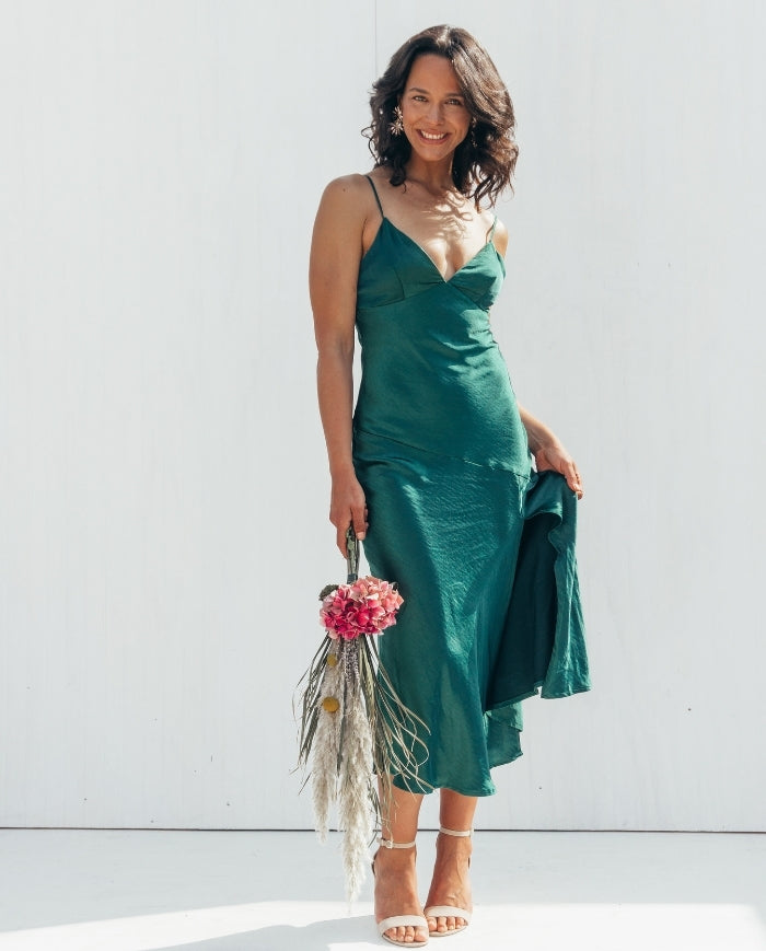 MIDI VESTIDO DE FIESTA VALENTINA VERDE