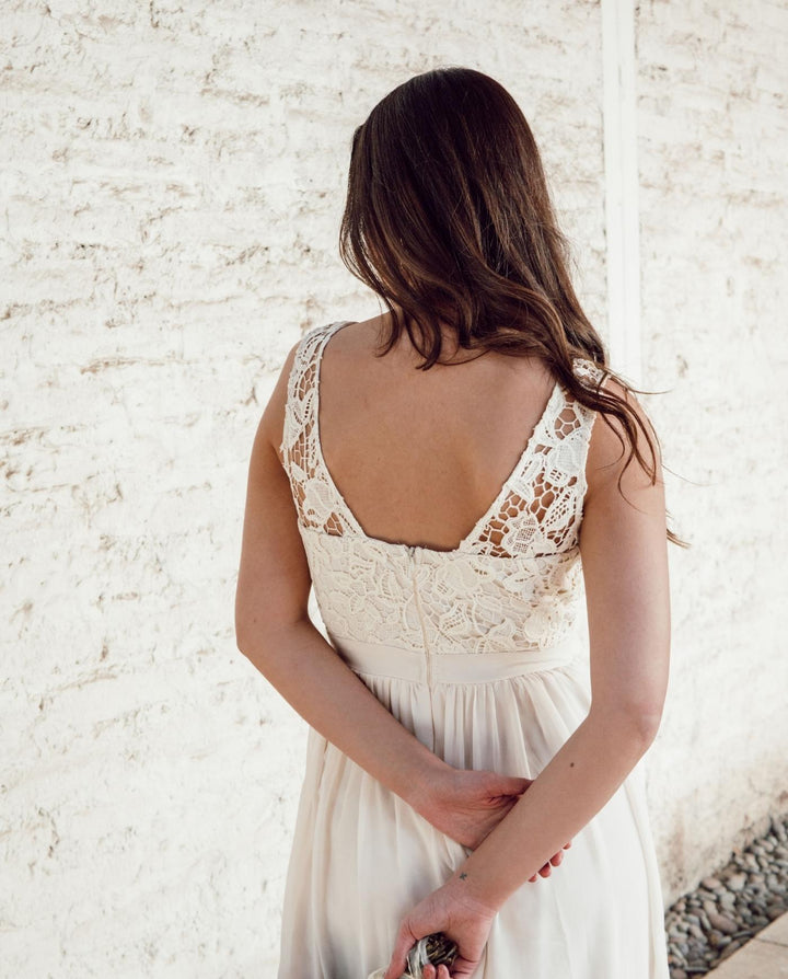 VESTIDO LARGO CROCHET BEIGE