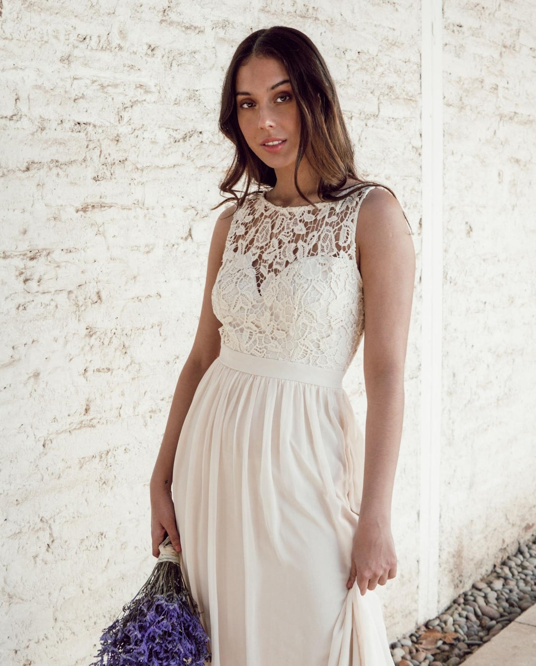 VESTIDO LARGO CROCHET BEIGE