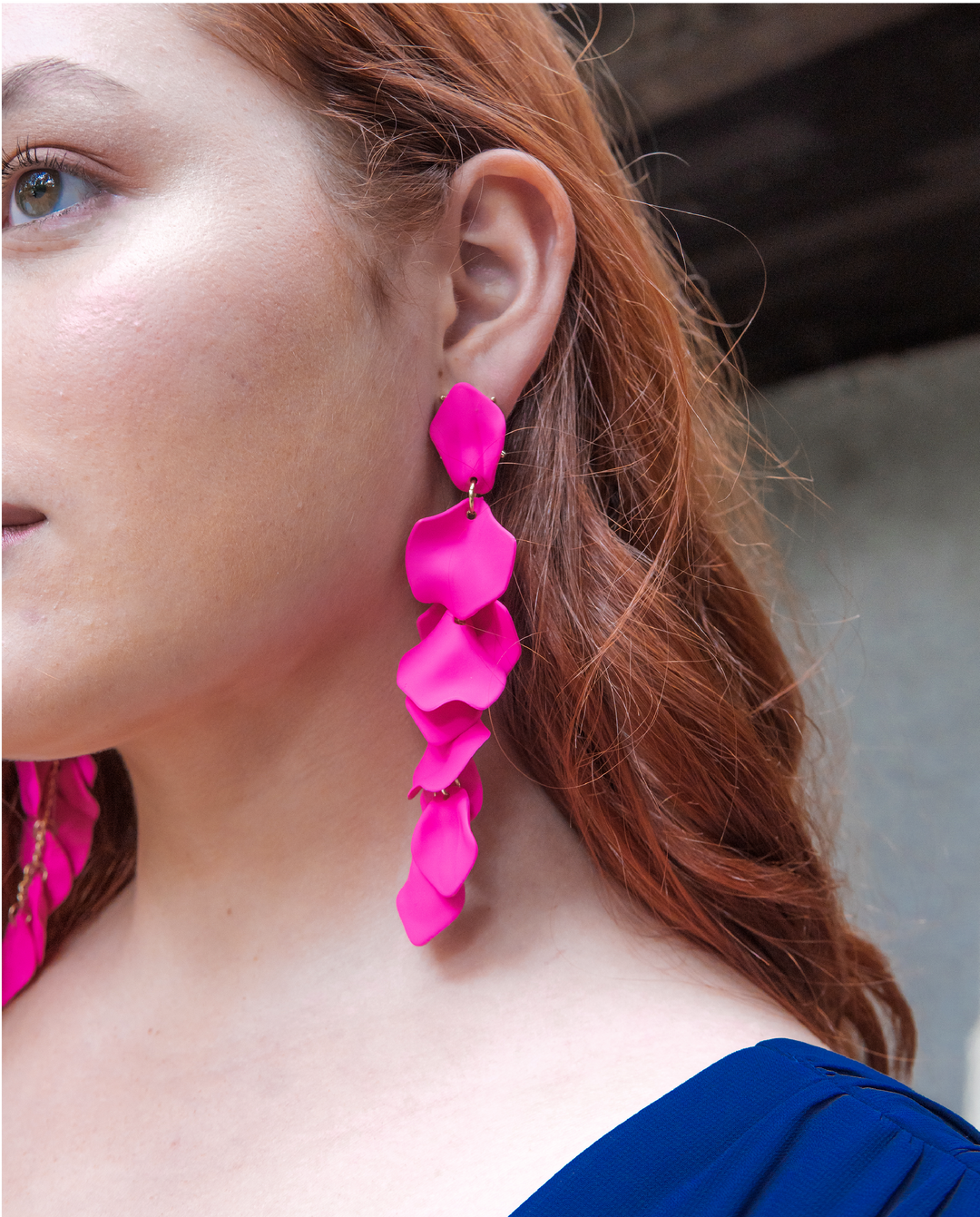 AMANDA FUCHSIA ACRYLIC EARRINGS