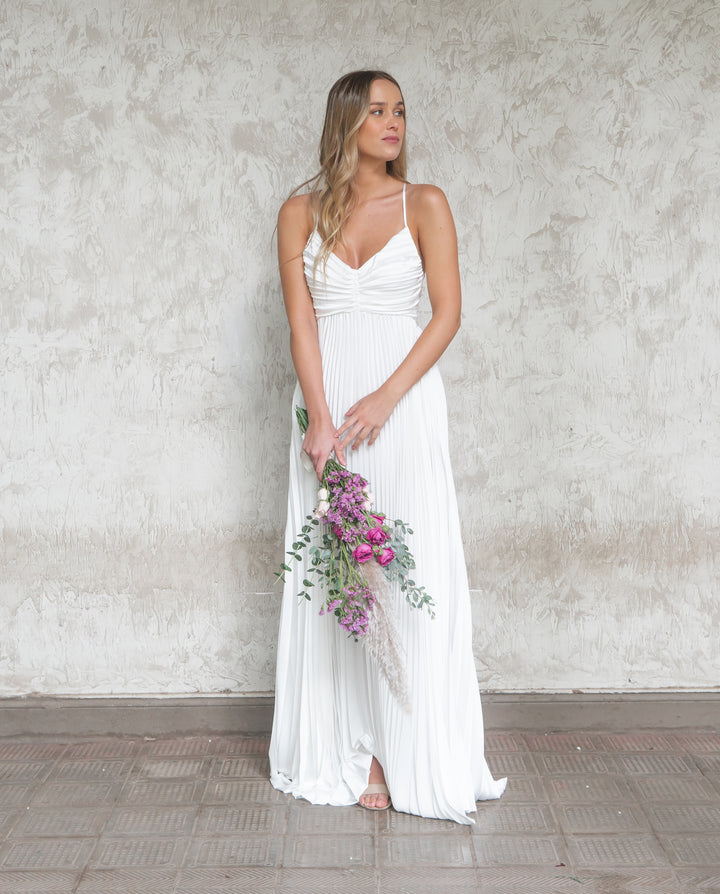 VESTIDO LARGO MAJO BLANCO