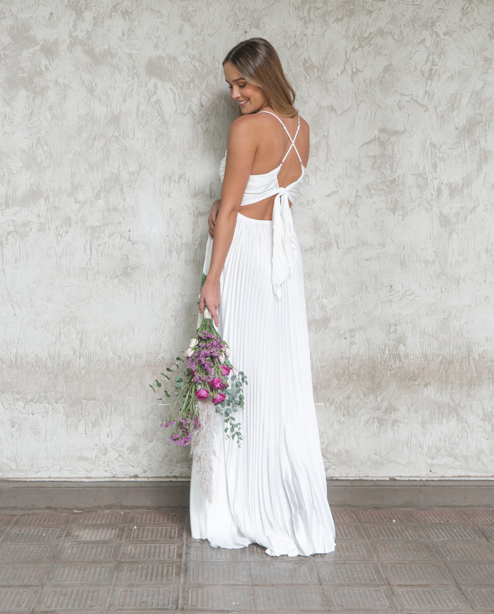 VESTIDO LARGO MAJO BLANCO
