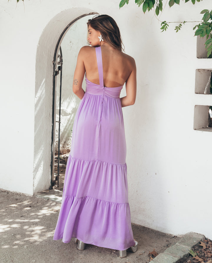LONG PARTY DRESS CATA LILAC