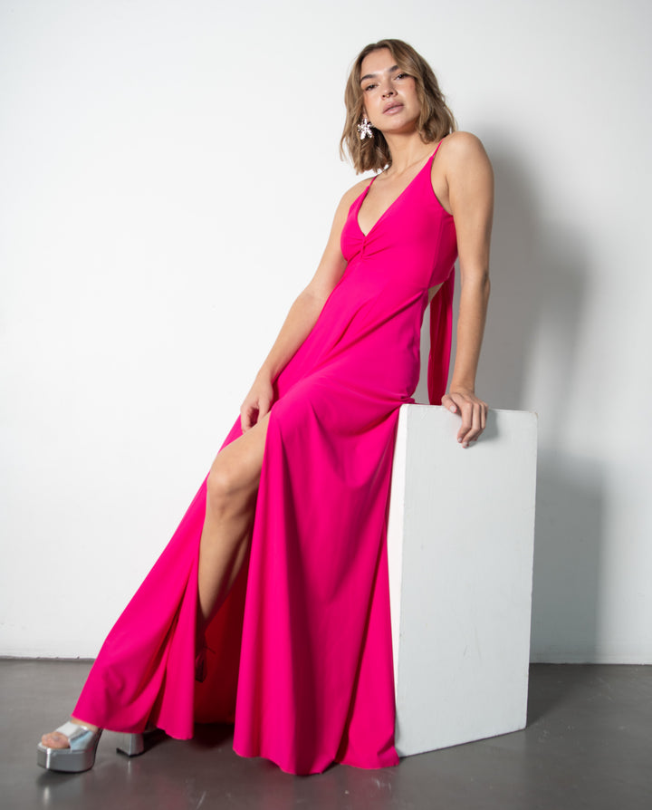 ANTONIA LONG DRESS FUCHSIA OPAQUE