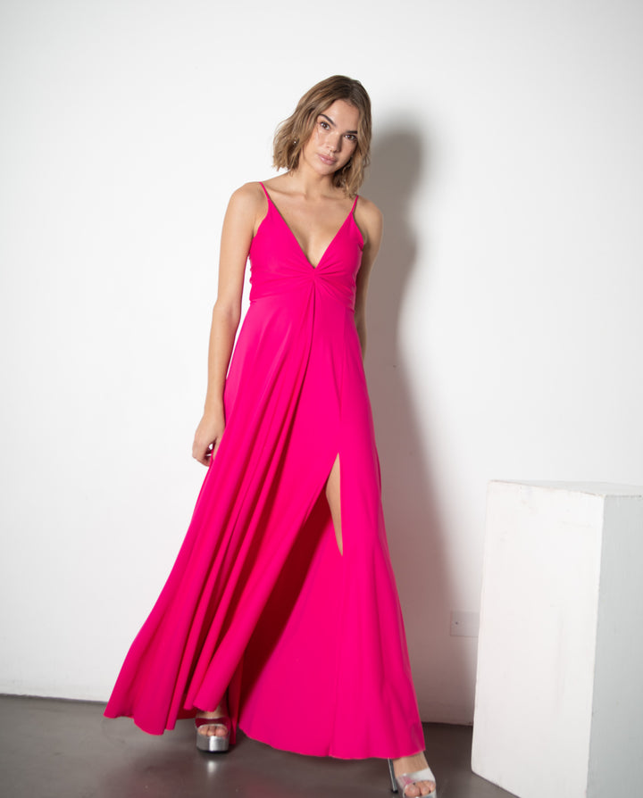 ANTONIA LONG DRESS FUCHSIA OPAQUE