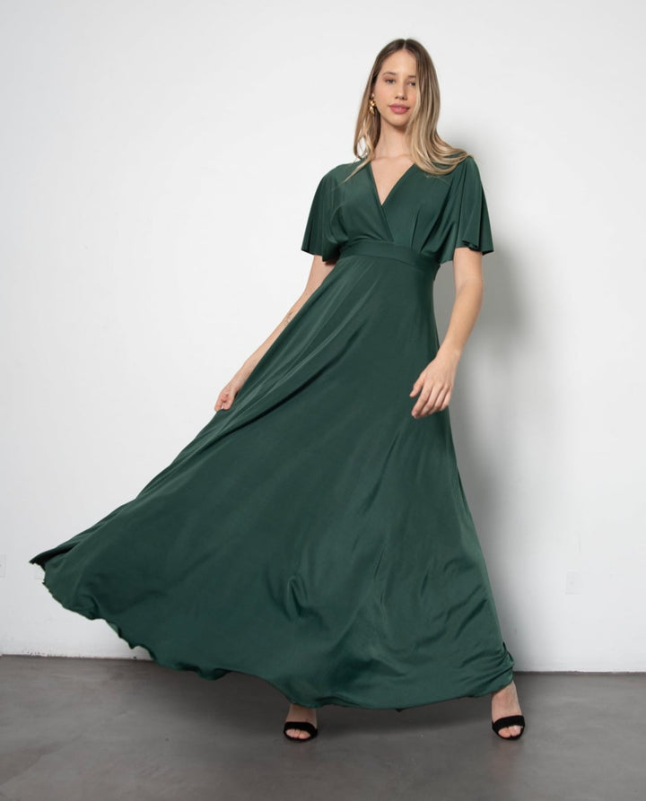 Vestido Largo de Fiesta Noa Verde Oscuro
