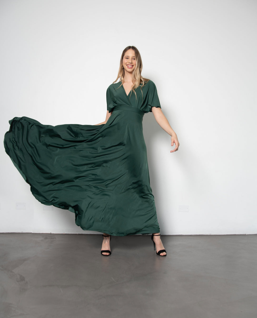 Vestido Largo de Fiesta Noa Verde Oscuro