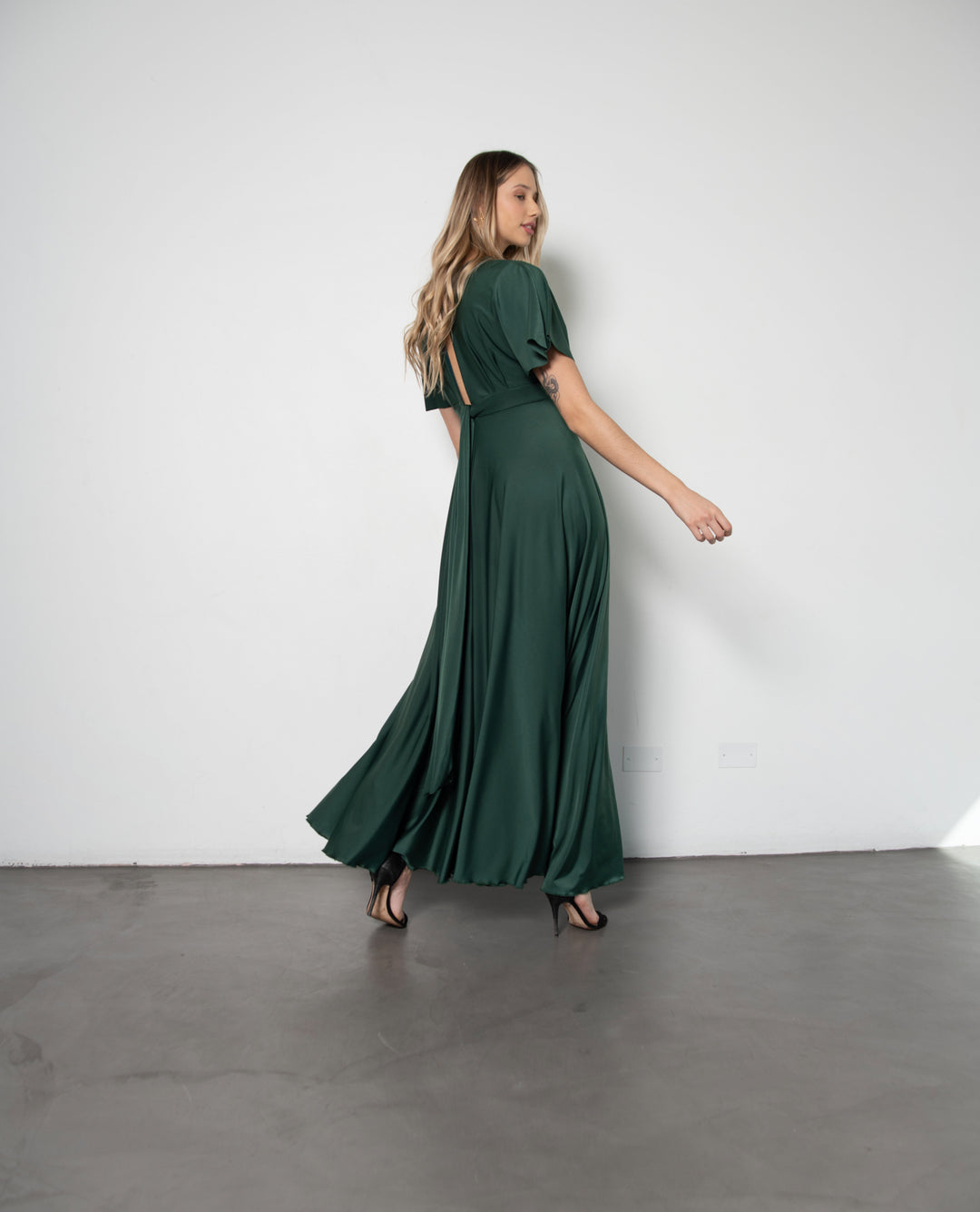 Vestido Largo de Fiesta Noa Verde Oscuro