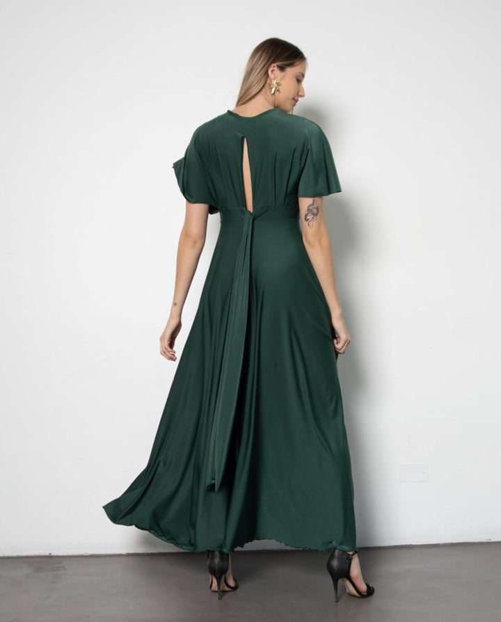 Vestido Largo de Fiesta Noa Verde Oscuro