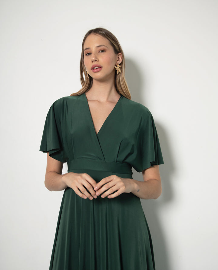 Vestido Largo de Fiesta Noa Verde Oscuro