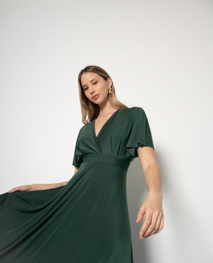 Vestido Largo de Fiesta Noa Verde Oscuro