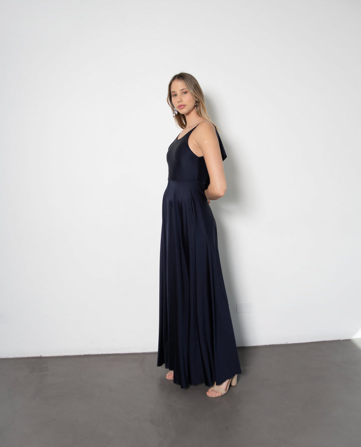 DANIELA DARK BLUE LONG PARTY DRESS