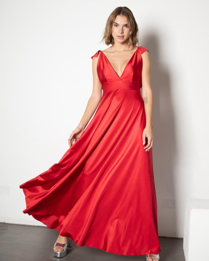 ISIDORA RED LONG PARTY DRESS
