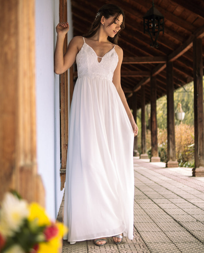 VESTIDO LARGO LUISA IVORY